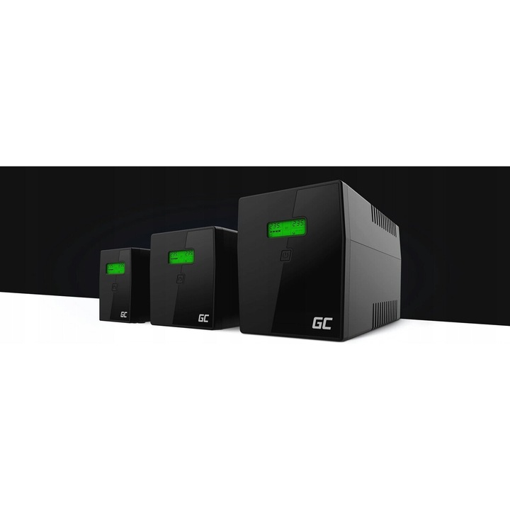 UPS Green Cell UPS02 - 800VA, 480W, 2x Schuko, 298x101x142mm