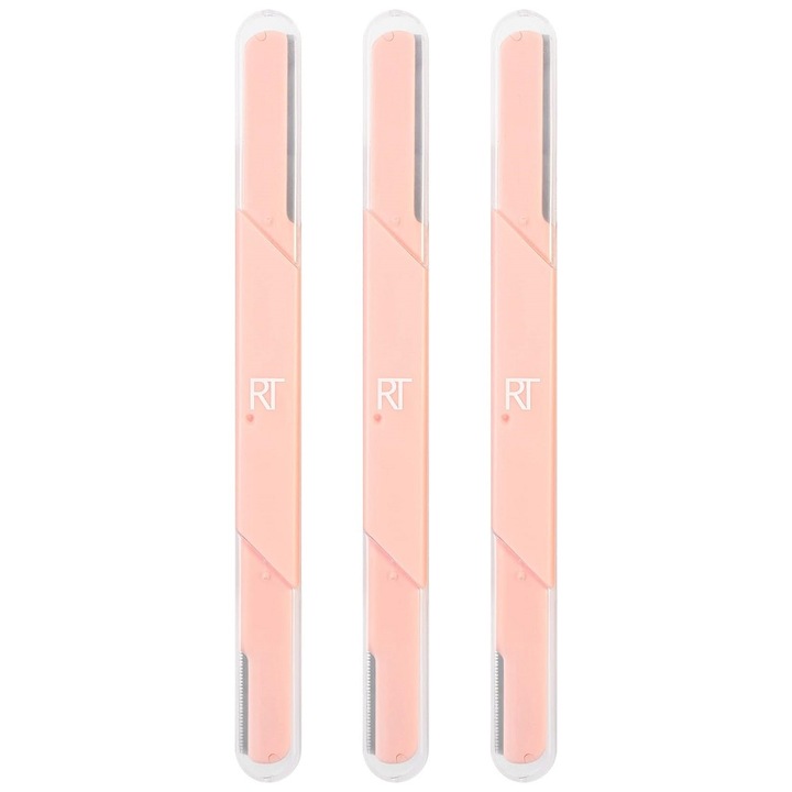 Set 3 aparate de ras pentru fata si sprancene, Real Techniques, ergonomic, materiale de calitate superioara