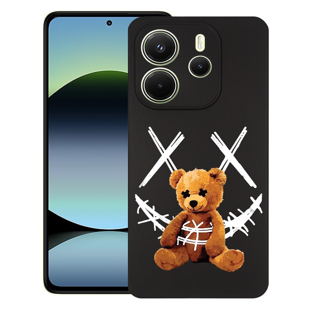 BestCase® Husa pentru Xiaomi Redmi Note 14, Teddy Bear Smile, Slim Silicon 0.8MM, Antisoc, Protectie camera si ecran, 1926342 B 982