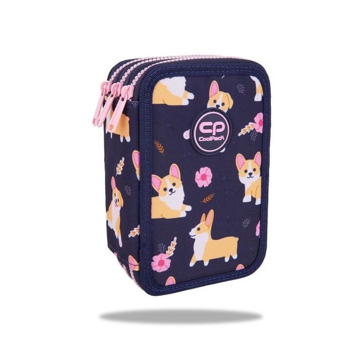 CoolPack Elisabeth tolltartó készlet, 3 rekeszes, 18 filctoll, 18 ceruza, 20x12,5x6,5cm