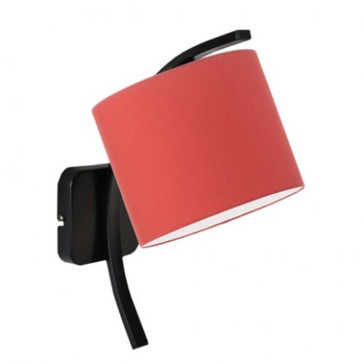 Kinkiet Lysne TEKSAS, abajur textil, 1xE27, 12x17,5cm, negru