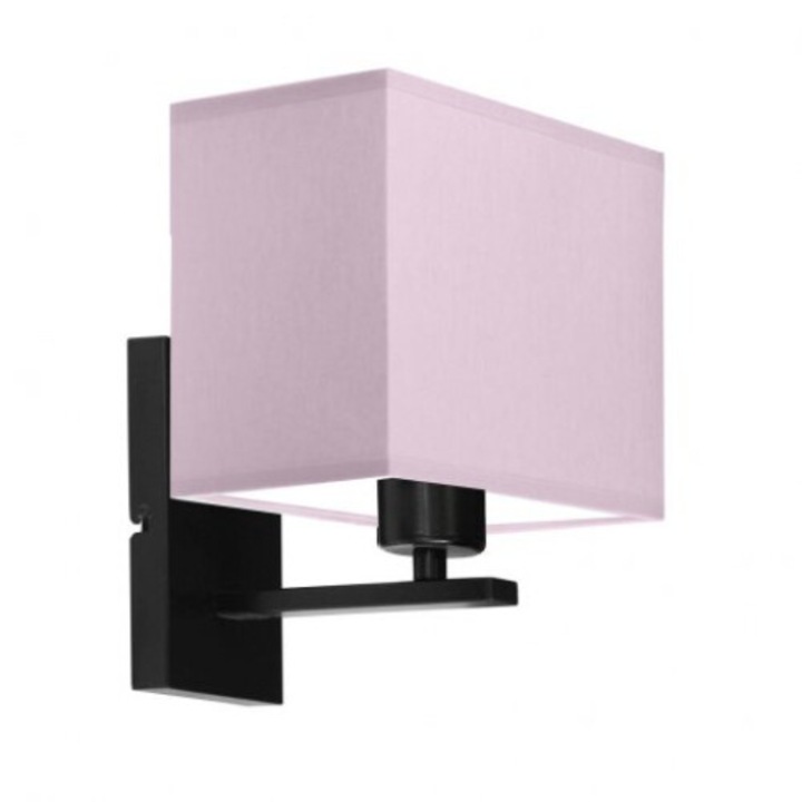 Aplica de citit MALAGA, abajur mov deschis, rama neagra, 1000-322