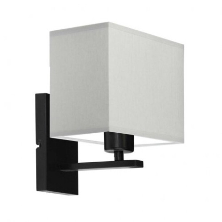 Skandináv stílusú szürke LED fali lámpa MALAGA, világosszürke lámpabúra, fekete keret, 1000-318