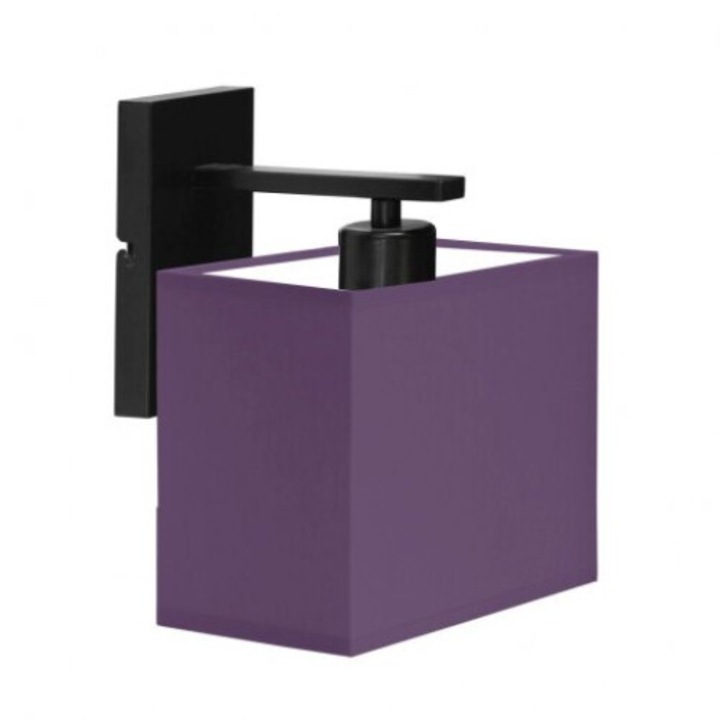 Стенна лампа MALTA, Lysne, лилав абажур, черна метална конструкция, 15x20x10cm, 23x20x18cm