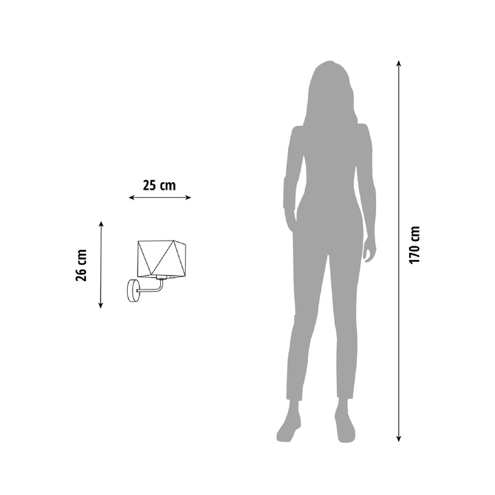 Kinkiet Lysne TURYN, геометрия, гранат, 16x16см, 60W