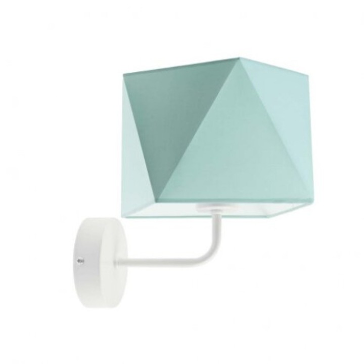 Стенна лампа TURYN, Lysne, ментов абажур, бяла структура, 1xE27, 16x16x26см