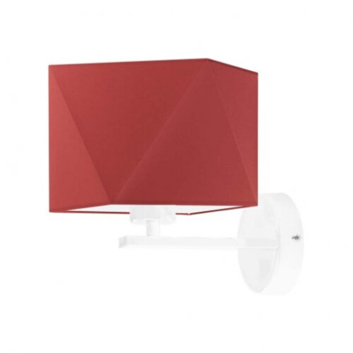 Аплик ORLANDO, червен абажур, бяла рамка, 1000-739
