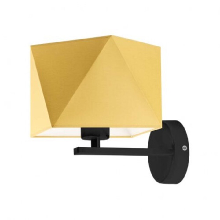 Дизайнерски LED аплик за хол и спалня ORLANDO горчица абажур черна рамка 1000-752