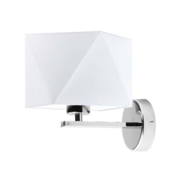 Аплик ORLANDO, Lysne, геометричен абажур, бял, 16x16cm, 1xE27, 60W