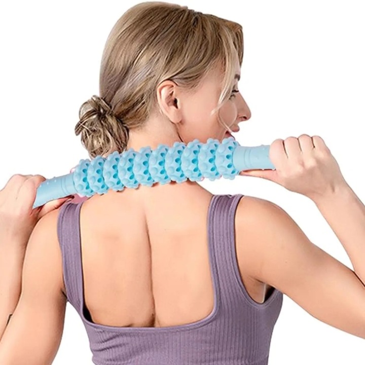 Aparat, Masaj pentru gat cu Tongue Roller Yoga, Fitness, Albastru
