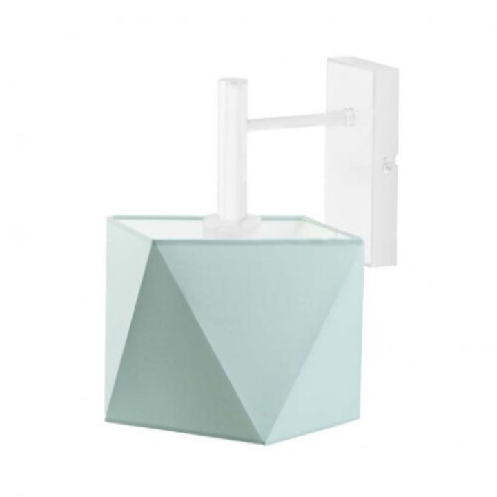 KIOTO fali lámpa, Lysne, menta búra, fehér szerkezet, 1xE27, 28x25cm