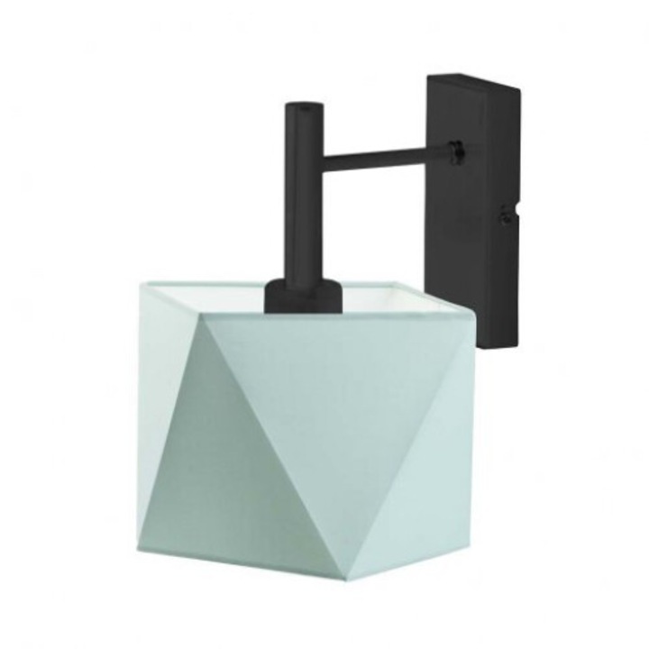 Modern fali lámpa gyerekeknek lámpaernyővel KIOTO menta lámpabúra fekete keret 1000-859