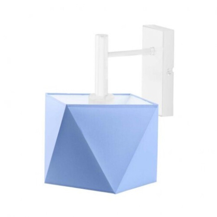 KIOTO fali lámpa, Lysne, fehér fém, kék lámpabúra, 28x25cm