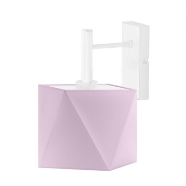Aplica KIOTO, Lysne, metal alb, abajur pastel violet, 28x25cm, 1xE27, 60W