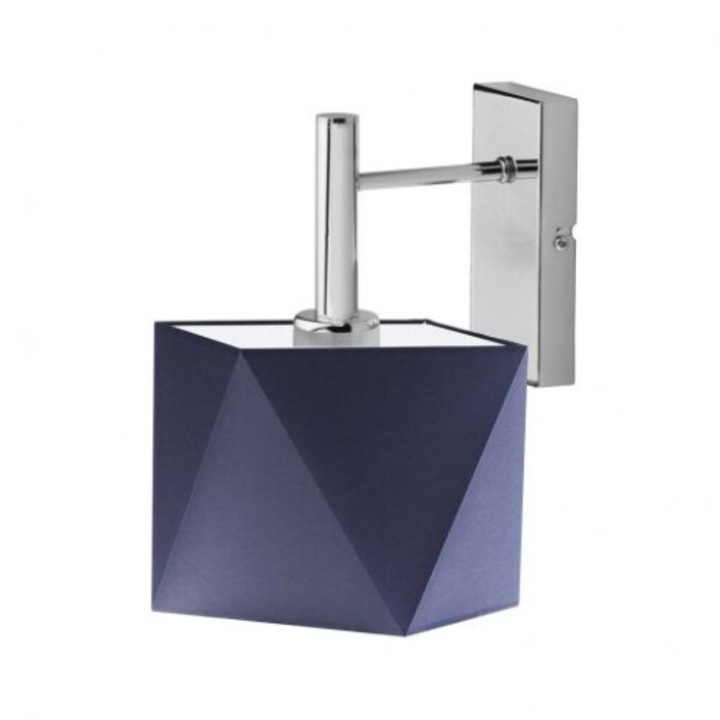 Kinkiet KIOTO, Lysne, metál, textil lámpaernyő, 16x16cm, 28cm, 1xE27, 60W, többszínű