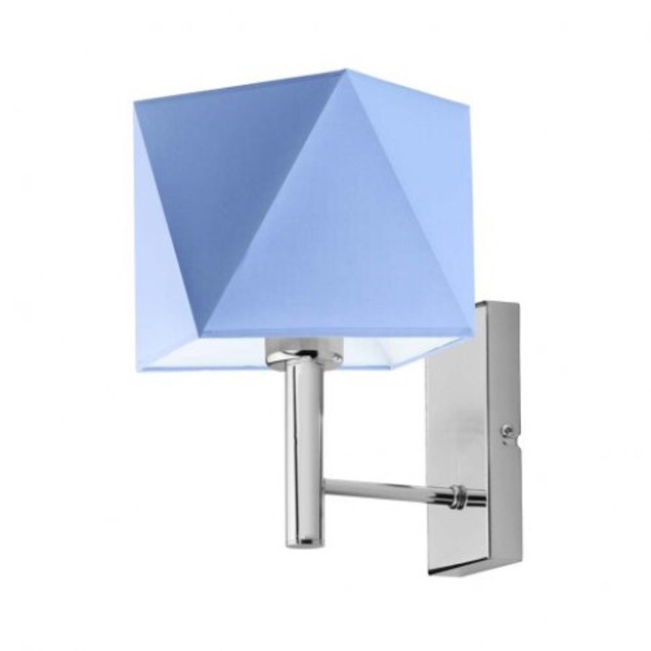Aplica de perete pentru living cu abajur MEDAN albastru abajur rama crom 1000-992