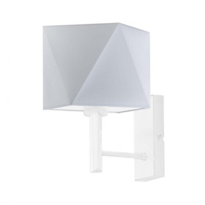 Lysne MEDAN fali lámpa, geometrikus búra, világosszürke, méretei 16x16x28cm, 1xE27, 60W