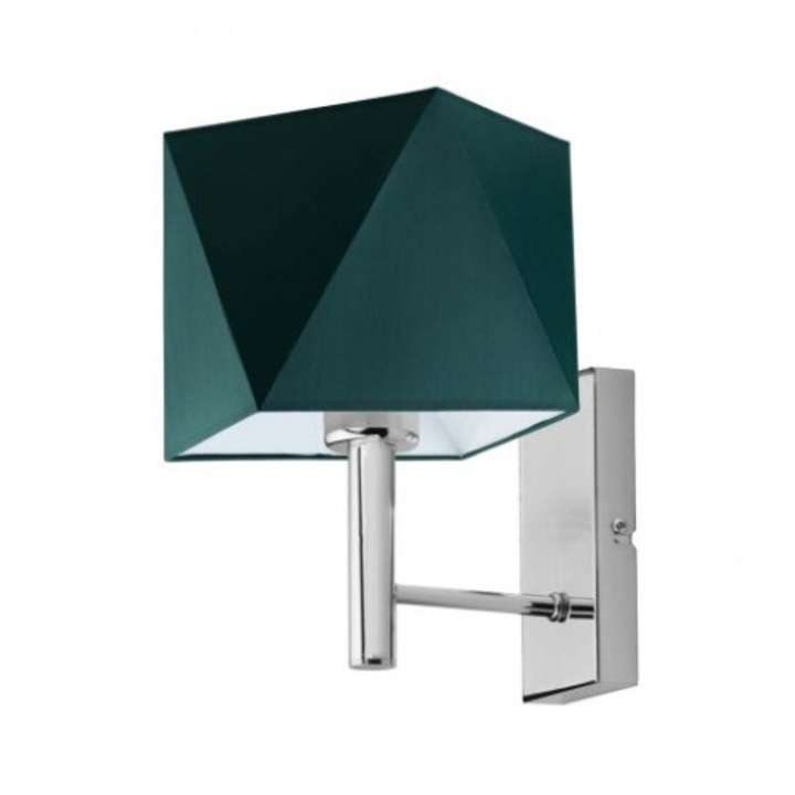 Aplica minimalista pentru hol MEDAN abajur verde sticla rama crom 1000-994