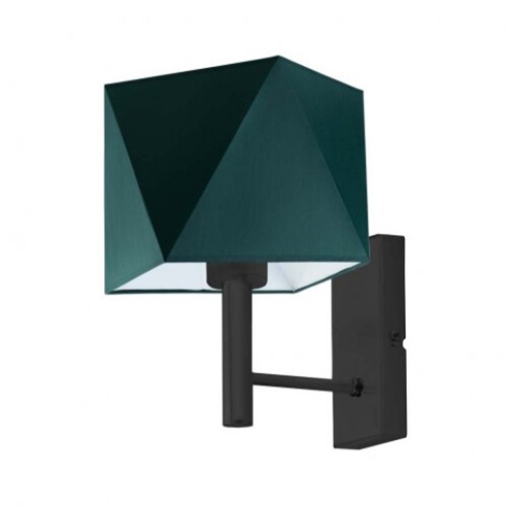 MEDAN fali lámpa, Lysne, geometrikus búra, fekete, 16x16cm, 1xE27, 60W