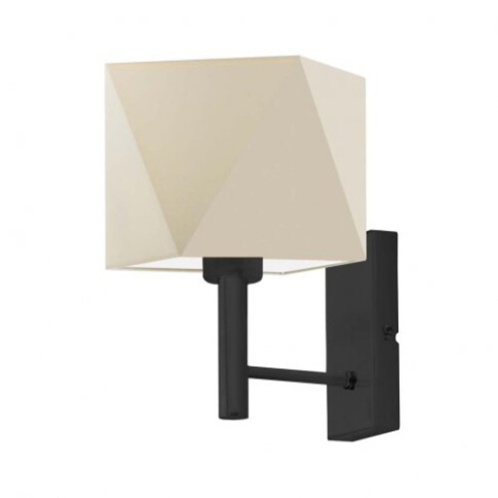 Kinkiet MEDAN, Lysne, geometrikus lámpabúra, 16x16cm, fekete, 1xE27, 60W