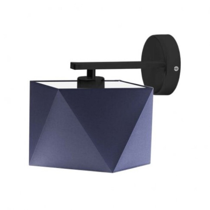 Modern fali lámpa gyerekeknek lámpabúrával PATNA sötétkék lámpabúra fekete keret 1000-1031