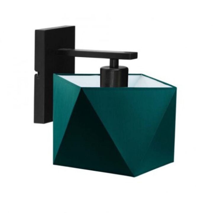 Lampa de perete minimalista pentru hol ODESSA abajur rama verde sticla negru 1000-1138