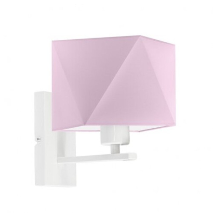 Lysne DALLAS fali lámpa, világos lila búra, fehér szerkezet, 16x16cm, 1xE27, 60W