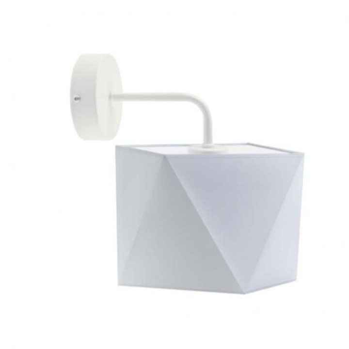 Aplica Lysne CEDAR, abajur gri deschis, structura alba, 1xE27, 26x25cm