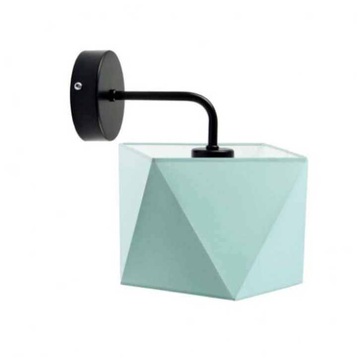 Aplica Lysne CEDAR, abajur geometric, metal negru, 26x25cm