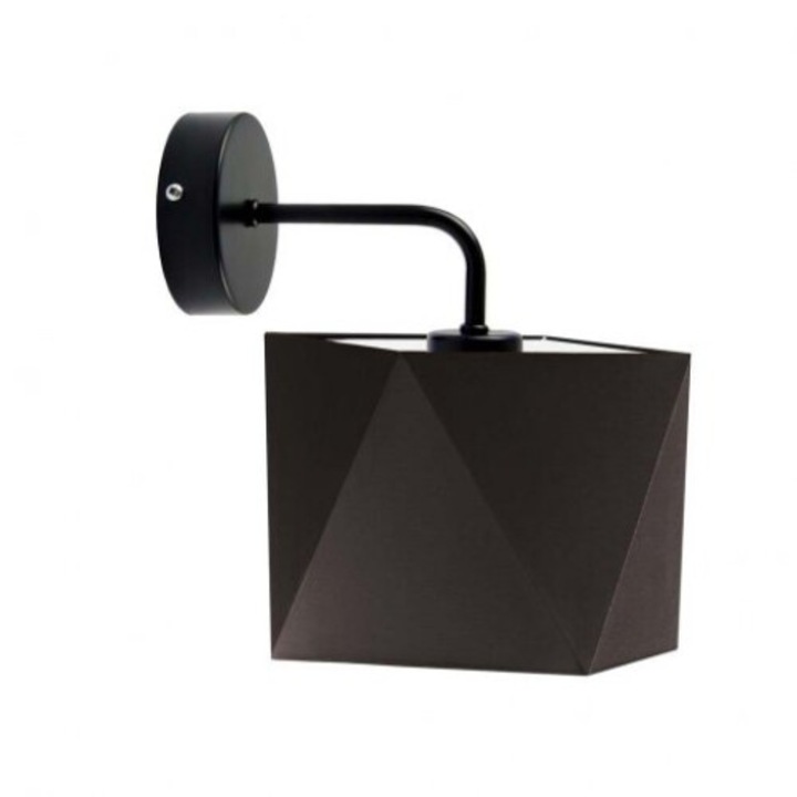 Aplica Lysne CEDAR, abajur geometric, metal negru, 16x16cm, 60W