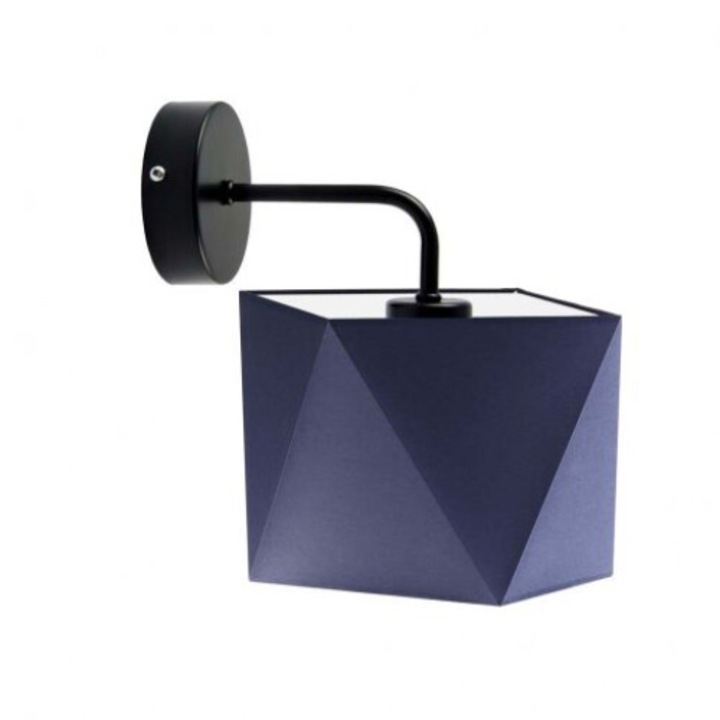 Aplica Lysne CEDAR, abajur granat, structura metalica neagra, 1xE27, 26x25cm