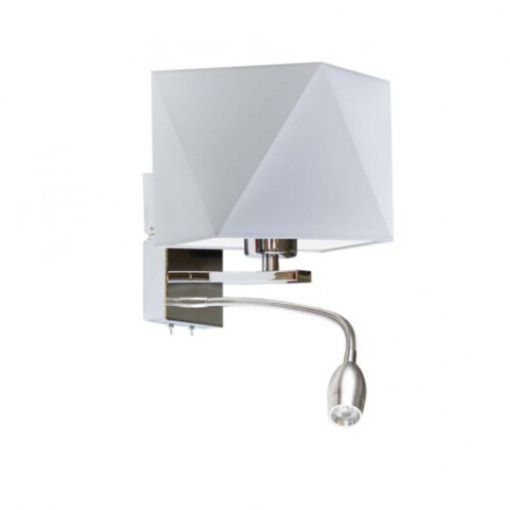 MESSA fali lámpa, Lysne, 1xE27, 34cm, világosszürke, 23x22,5cm