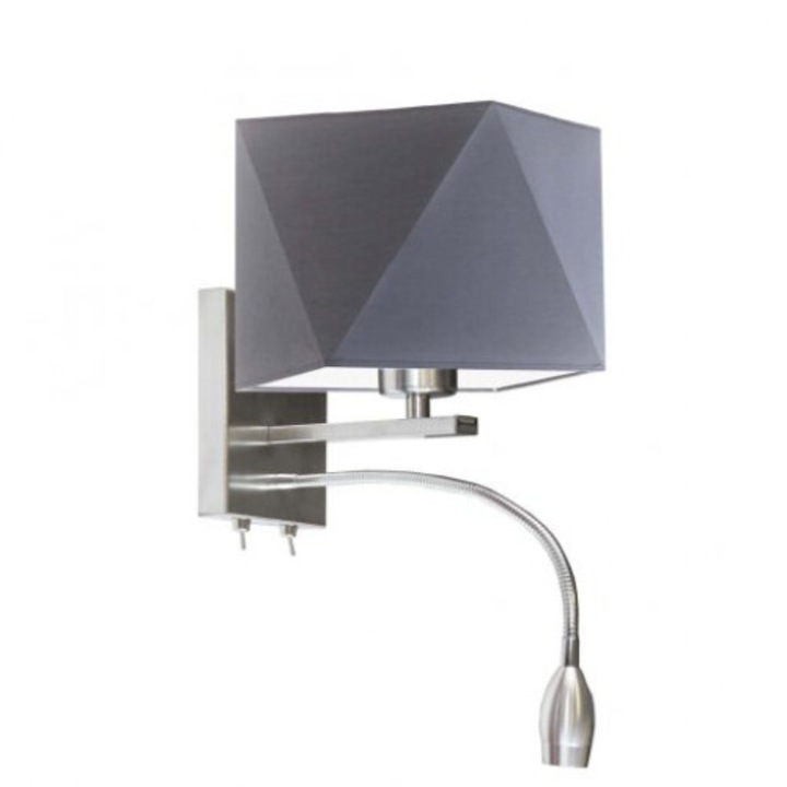 Lysne MESSA fali lámpa, 1xE27, 34cm, szürke, 23x22,5cm