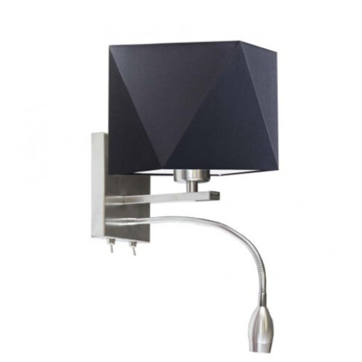 Lysne MESSA fali lámpa, 1xE27, 60W, fekete, 23x22,5cm