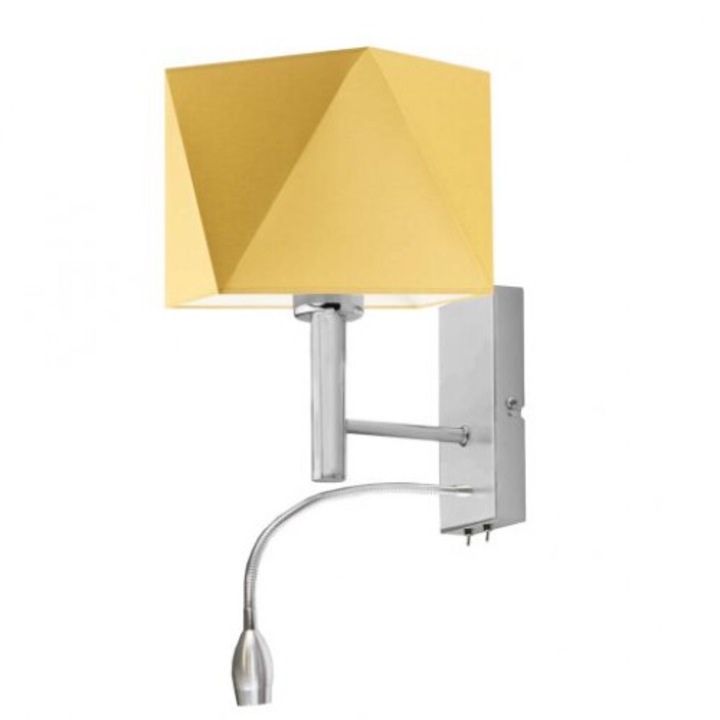 Lysne SALEM fali lámpa, 1xE27, 60W, mustársárga, 16x16cm