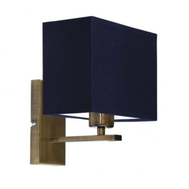 Стенна лампа Lysne MALAGA, тъмносин абажур, метална конструкция, 23x20x18см