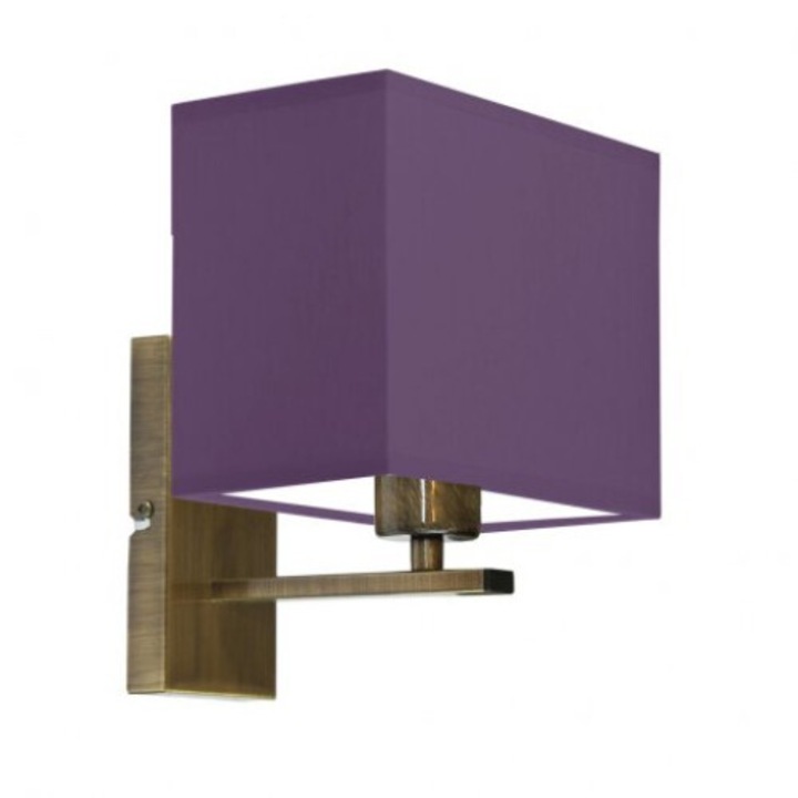 Стенна лампа MALAGA, Lysne, лилав абажур, златна метална конструкция, 23x20x18см