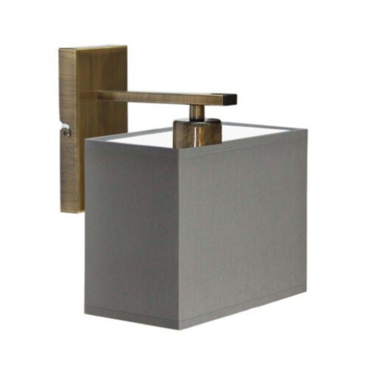 Модерен аплик Lysne MALTA, сив абажур, метална конструкция, 23x20x18см