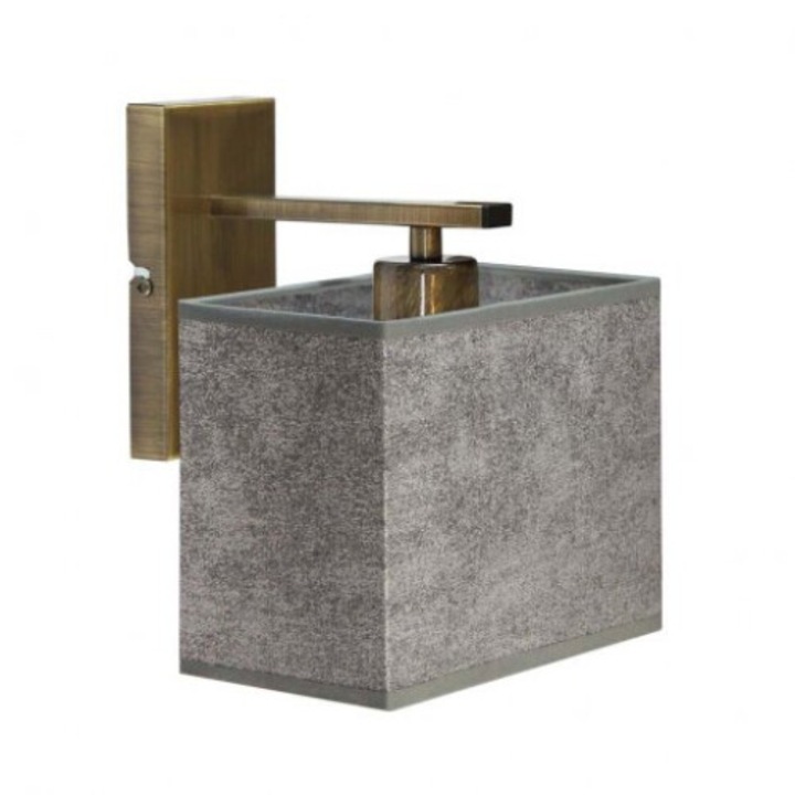 Стенна лампа Lysne MALTA, меланж сиво, 1xE27, 23x20x18cm