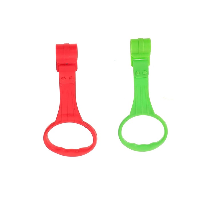 Комплект от 2 детски ринга за захващане и опора за кошара, креватче, център за дейности - премиум силиконови аксесоари за детска площадка, двуцветни