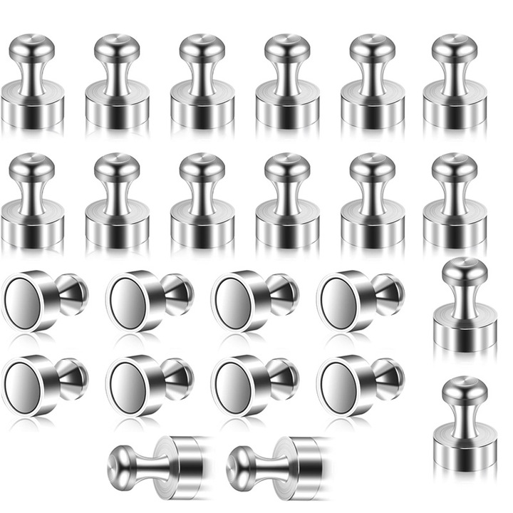 Комплект от 24 неодимови дискови магнита 12x16 mm, сребристи