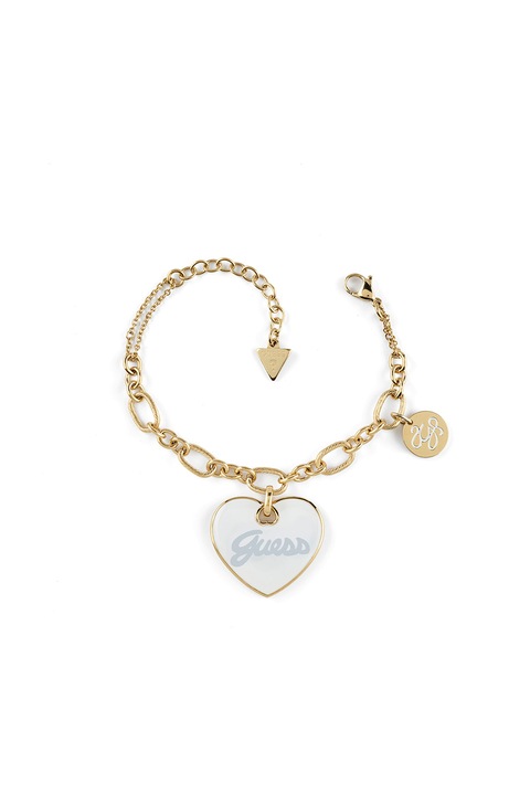GUESS, Bratara ajustabila cu logo, Auriu, 14.6 CM
