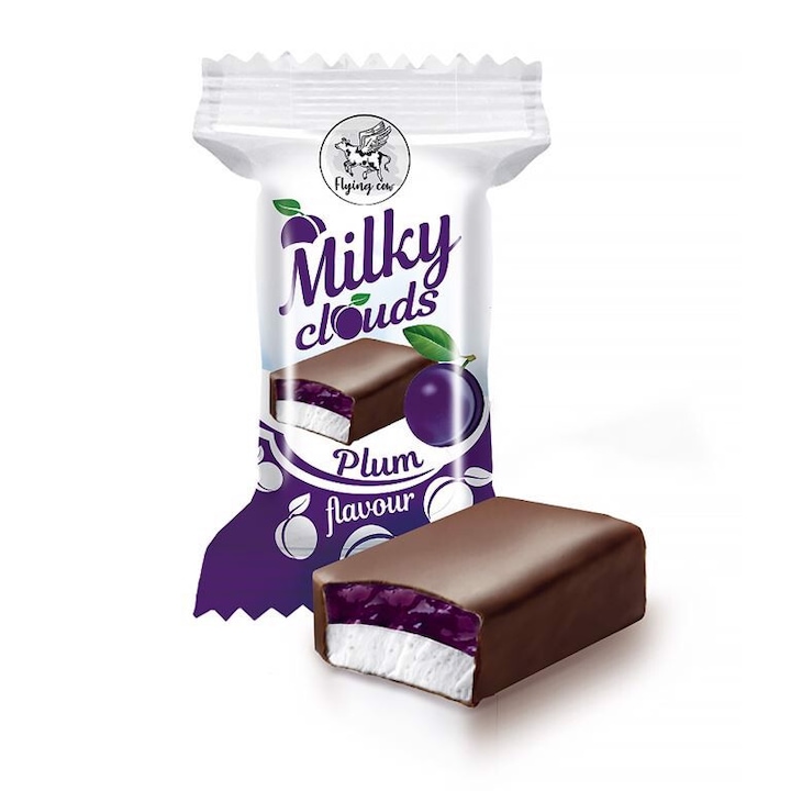 Bomboane jeleu de prune Flying Cow cu umplutura de marshmallow 1 kg