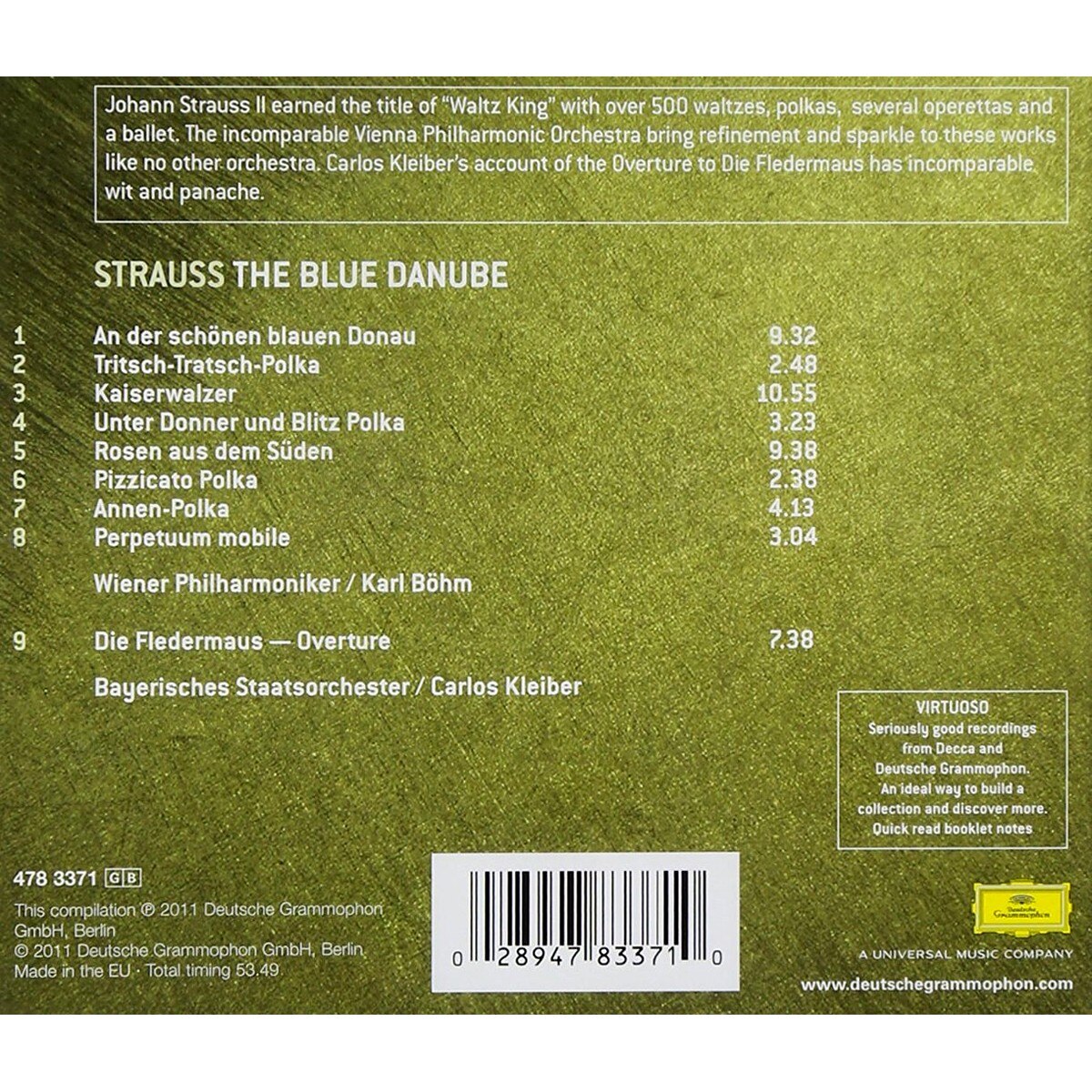 Johann Strauss - The Blue Danube & Famous Viennese Waltzes - CD - eMAG.ro