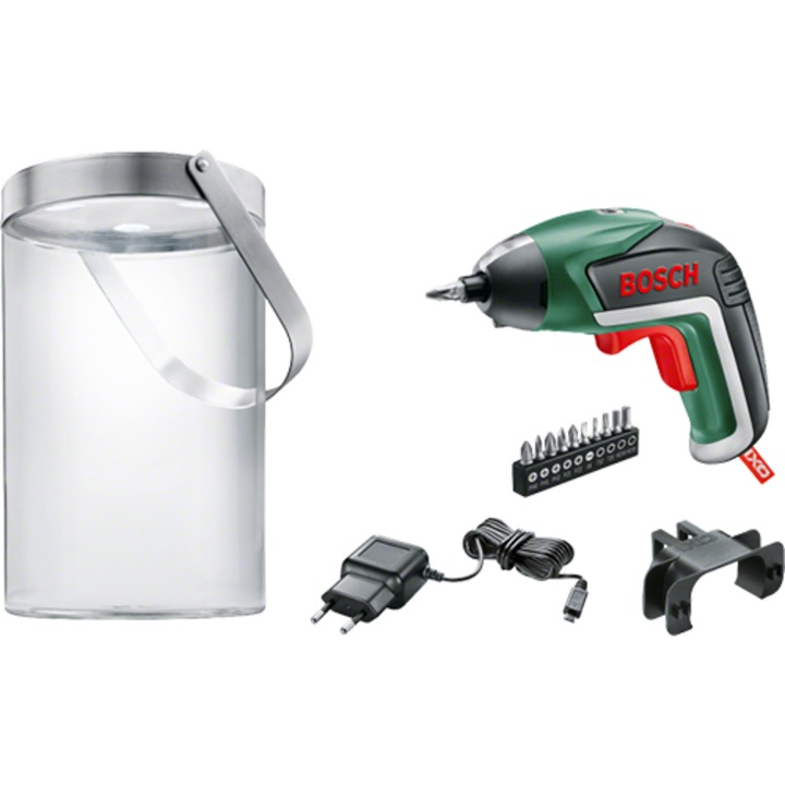 Отвертка Bosch IXO, 3.6 V, 1.5 Ah + комплект соларна лампа