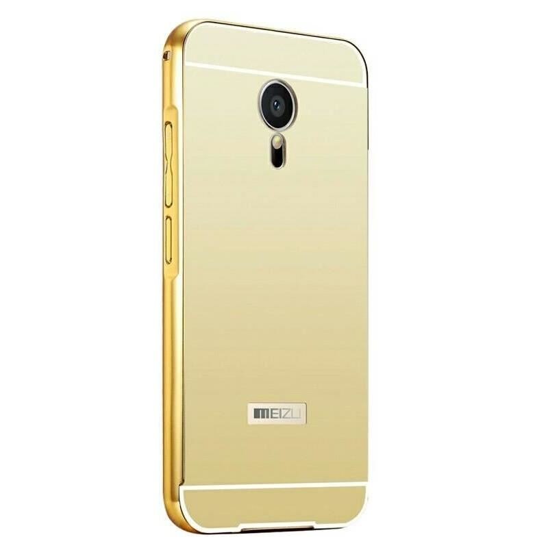 Husa Bumper Aluminiu Mirror Auriu Iberry Pentru Meizu Note 3