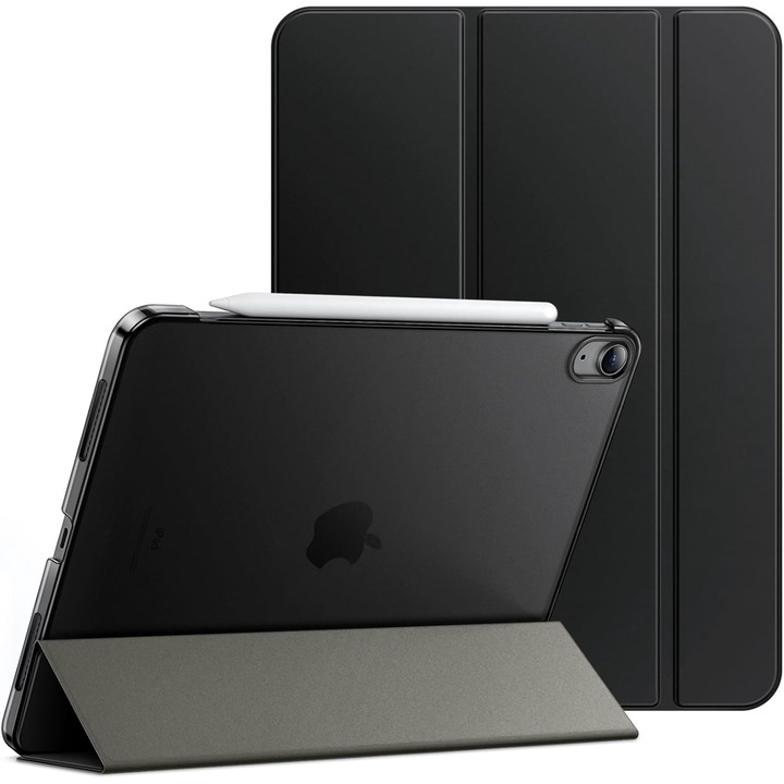 Калъф за таблет iPad Air 11 инча M2 2024, iPad Air 5th 4th generation 2022 2020 10, 9 inch case with Auto Sleep Wake ЧЕРЕН