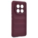 Husă de telefon mobil din silicon Gigapack, rezistentă la șocuri, protecție cameră, 3D, bordo, compatibilă cu: Xiaomi Poco X7 / Redmi Note 14 Pro 5G