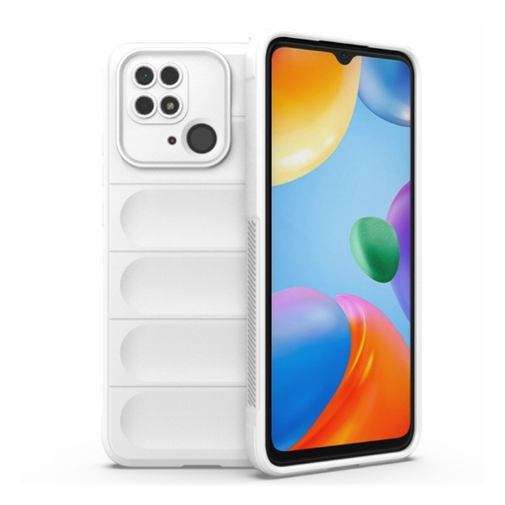 Gigapack szilikon mobiltelefon tok, ütésállóság, kameravédő, 3d, fehér, kompatibilis: Xiaomi Redmi 10C