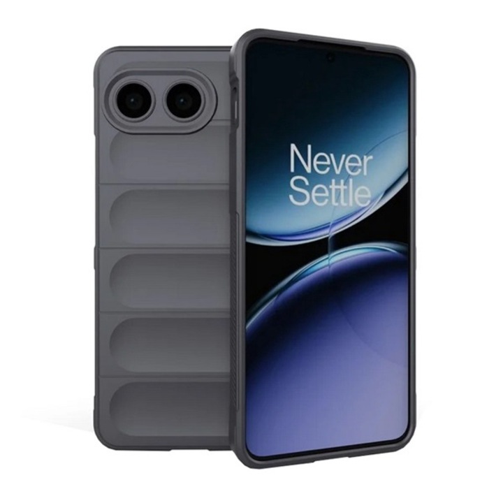 Gigapack szilikon mobiltelefon tok, ütésállóság, kameravédő, 3d, sötétszürke, kompatibilis: OnePlus Nord 4